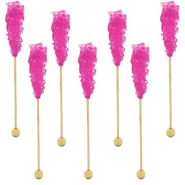Fruidles Rock Candy Lollipops Suckers, Variety Flavor and Color Assortment, 5.5" (12-Pack, Cotton Candy - Light Blue)