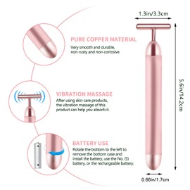 Face Massage Tool Electri Facial Lifting Toning Sculpting Device T Shape Beauty Bar Mini Microcurrent Vibration Massager Wand Face Neck Skin Care Reduce Puffiness Improve Wrinkles Anti Aging Device