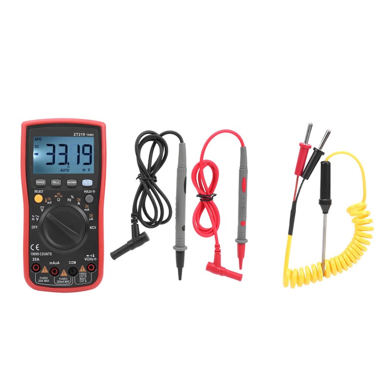 ZT219 Auto Range Digital Multimeter Ac DC Voltage TrueRMS Tester