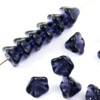 Czech Glass Bell Flower Beads-DEEP Violet Purple 6x8mm (25)