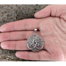 Kiss of Leather Tree of Life Pendant 925 Sterling Silver No. 401, Sterling Silver