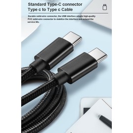 Life-Tech 60W USB-C to USB-C Nylon Braided Fast Charging/Data Cable Cord Charger (5 ft) for Animal Island Aila - Aila Sit & Play Tablet