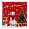 MSAYNFG Christmas Snowman Shower Curtain Red Xmas Trees Deer Winter