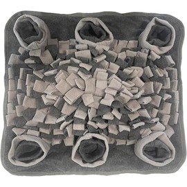 Interactive Dog Snuffle Mat for Mental Stimulation and Enrichment for Dogs, Pigs, Rabbits, and Other Pets (Dark Gray and Light Gray)