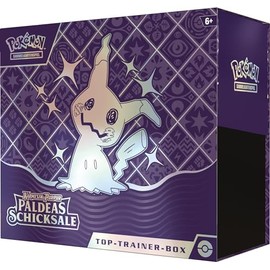 Pokémon Pokémon-Sammelkartenspiel: Top-Trainer-Box Karmesin & Purpur – Paldeas Schicksale (9 Boosterpacks, 1 holografische Vollbild-Promokarte & Zubehör)