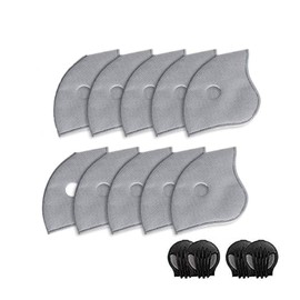 Powzdi 10Pcs Activated Carbon Protective Filters 6 Layers Replaceable Anti-dust Filter with 4 Exhaust Valves for Running, Cycling, Outdoor Activities