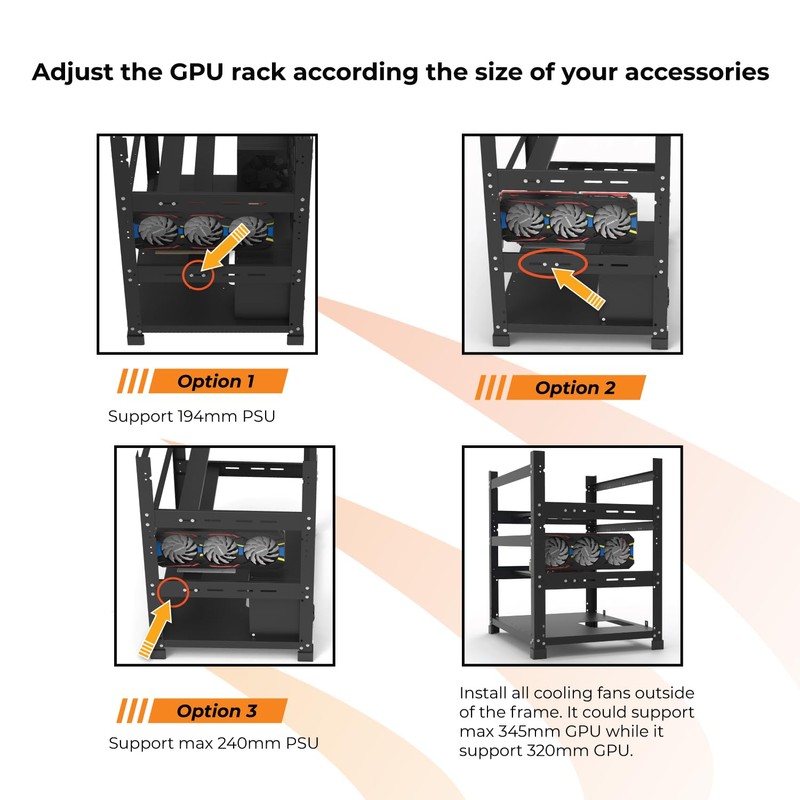 AAAwave 12GPU Mining Rig - The Sluice V2 Steel Open