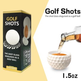 ADSZHDR Golf Ball Shots, Golf Ball-Shaped Shot Glasses, Funny Golf Gifts for Men, White 3Pcs