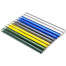PQAPGT 6 Inches Long 5 Colors 10 Pieces Glass Borosilicate Blowing Tubes 12 mm OD 2mm Thick Wall Tubing for Various Applications
