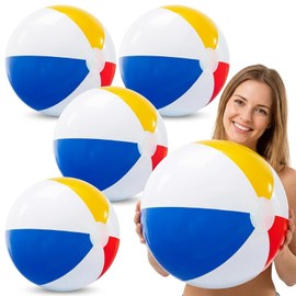 ZKFSIE Beach Ball, 4-Pack Inflatable Beach Balls, Vibrant Design for Outdoor Water Activities, Portable Inflatable Pool.