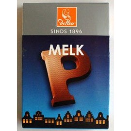 De Heer Chocolate MELK Letter (Chocolade MILK Letter) size 2.25 oz / 65 gr (Letter (P) Milk / Melk)