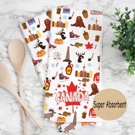 JXGZSO Canada Maple Leaf Tea Towel Canada Souvenir Gift Trip Lover Gift (CA Canada Towel)