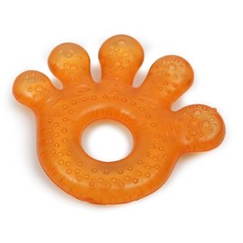 Teether Paws T1205 Orange BPA Free Teething Ring Teether 3 Months +