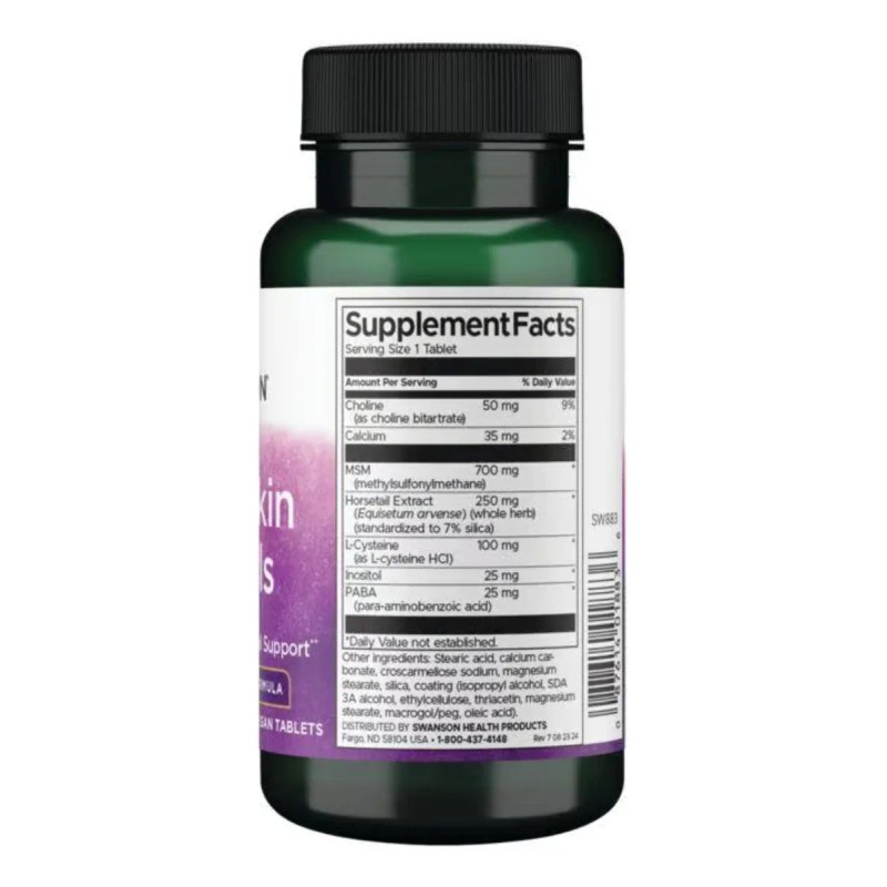 Swanson Suplemento para Cabello, piel y uñas, 60 Capsulas