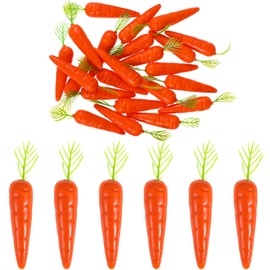 SAFIGLE Pack of 25 Mini Carrots for Crafts, Artificial Carrots, Plastic Ornaments, Fake Small Carrot Models, Photo Props for Home Decoration Kitchen
