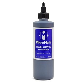 Micro-Mark Black Acrylic Primer, 8oz - Made in USA Acrylic Surface Primer for Models, Miniatures, and Crafts