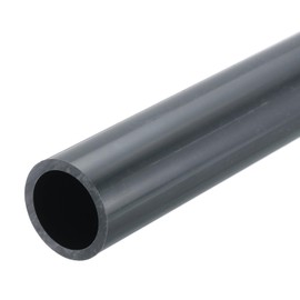MECCANIXITY 1 1/4 Inch PVC Rigid Tube Round Pipe Tubing Hardware Tubing 25.6mm ID 32mm OD 8" Length Dark Grey High Impact for Water Pipe, Crafts