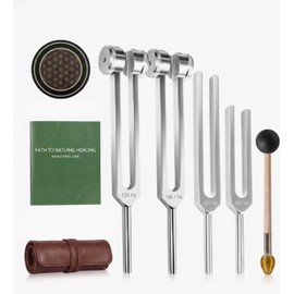 Tuning Forks for Healing Set, 128Hz 136.1Hz 432Hz 528Hz Weighted/Unweighted