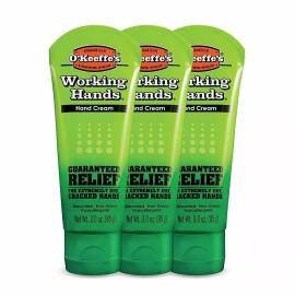 O'Keeffe's 3 Pack O'Keeffe's Working Hands Hand Cream For Extremely Dry Cracked Hands 3 Oz