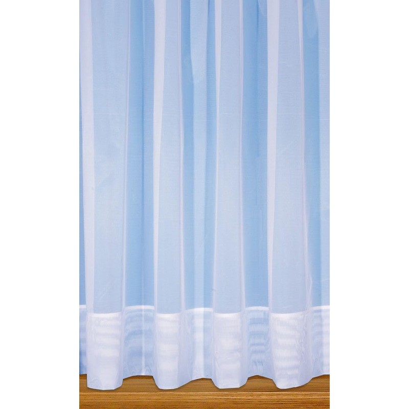 John Aird Sarah - Plain White Net Curtain With 7"