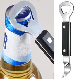 Manual Can Opener and Can Punch Opener, Dual-Ended Wall Mounted Bottle Opener, Stainless Steel Opener for Beers Cans Beverages, Small Bottle Opener Can Tapper for Camping and Traveling