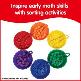 edxeducation Sorting Bowls & Tweezers | Set of 12 | 18m+ | 6 Colors | Counting and Sorting Toy for Toddlers | Early Math and Fine Motor Skills