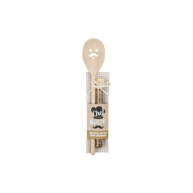 High Quality Wooden Cooking Spoon Height 30 cm with Face
