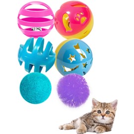 DIYUQISHI 6-Pack Cat Toys for Kittens & Adult Cats (1.5'', Basic Cat Toy Set)