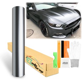 24"x60" (2FTx5FT) Charcoal Gray Matte Metallic Satin Pearl Vinyl Wrap Sticker Sheet Film Car Auto Vehicle DIY Decal Bubble Free Air Release Self Adhesive Peel and Stick Free Tool Kit