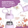 BEARFOOT Children's Stainless Steel Water Bottle with Straw - Thermos
