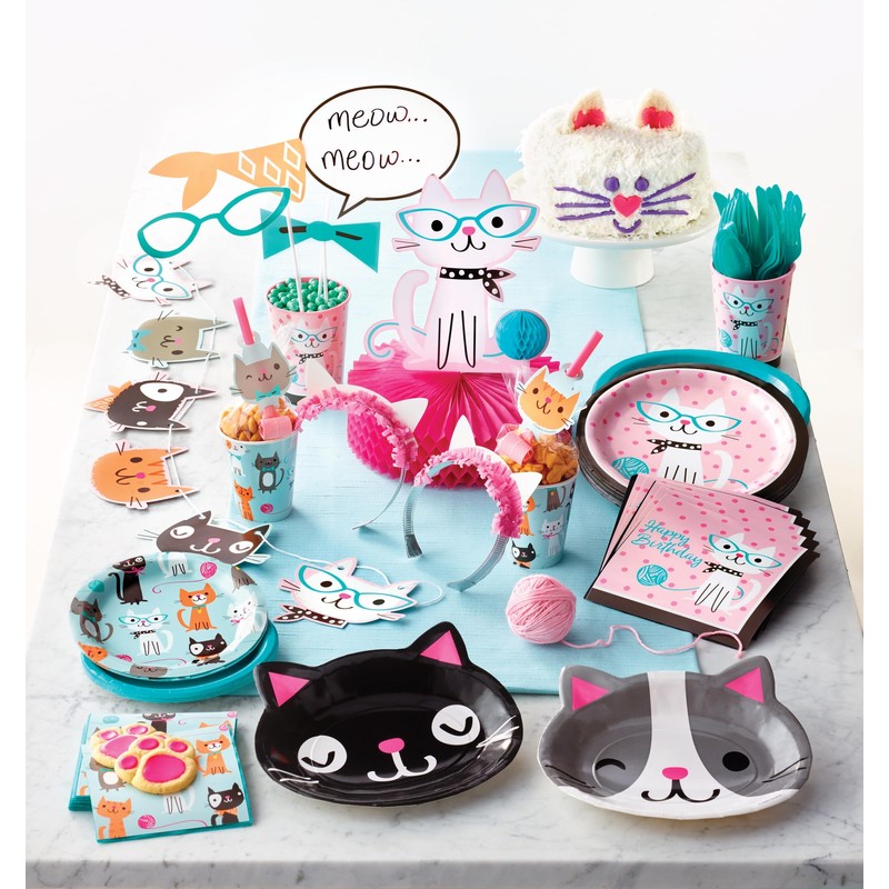 Trendware Cat Birthday Party Kit, Serves 8