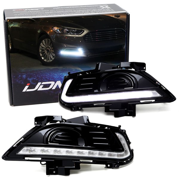 iJDMTOY Xenon White LED Daytime Running Light Fog Lamps Compatible