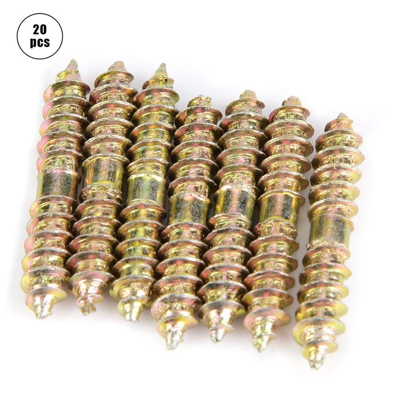 20pcs Double Ended Dowel Screw Self Tapping Threaded Bolts Woodworking