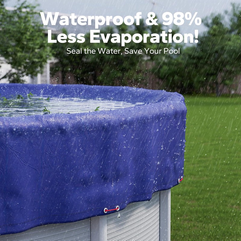 18 FT Round Pool Cover, [ 2025 Upgraded ] Above