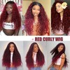 Bafamiya HD Omber Burgundy 99J Jerry Curly Wigs Human Hair