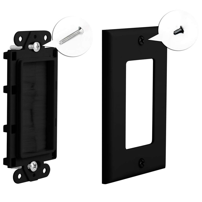 BNPUHIU Black Brush Wall Plate, 5 Pack Single Gang Wall