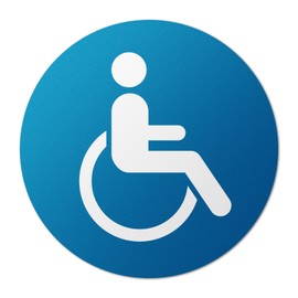 101SIGNCITY - 17"x 17" Vinyl Floor Decals, 1-Pack, "Handicap Symbol" – Anti-Slip Beveled Coating for Smooth Surfaces, Blue & White Floor Labels