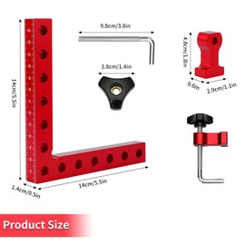 90 Degree Positioning Squares, Right Angle Clamps 5.5" x 5.5"(14 x 14cm) Aluminum Alloy Woodworking Carpenter, Corner Clamping Square Tool for Picture Frame Box Cabinets Drawers