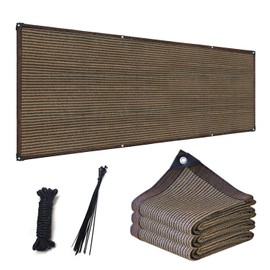 YEZOND Veranda Blind, 2.6 x 9.8 ft (0.8 x 3 m), Blackout Net, Thickened Privacy Protection Sunshade, UV Protection for Balcony & Apartment, 1 Rope Hole Per 19.7 inches (50 cm), Coffee