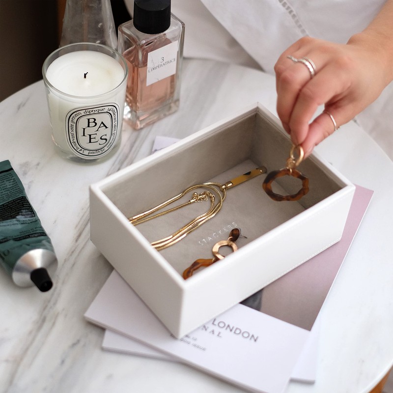 Stackers White Mini Jewellery Box Chunky Jewellery Layer