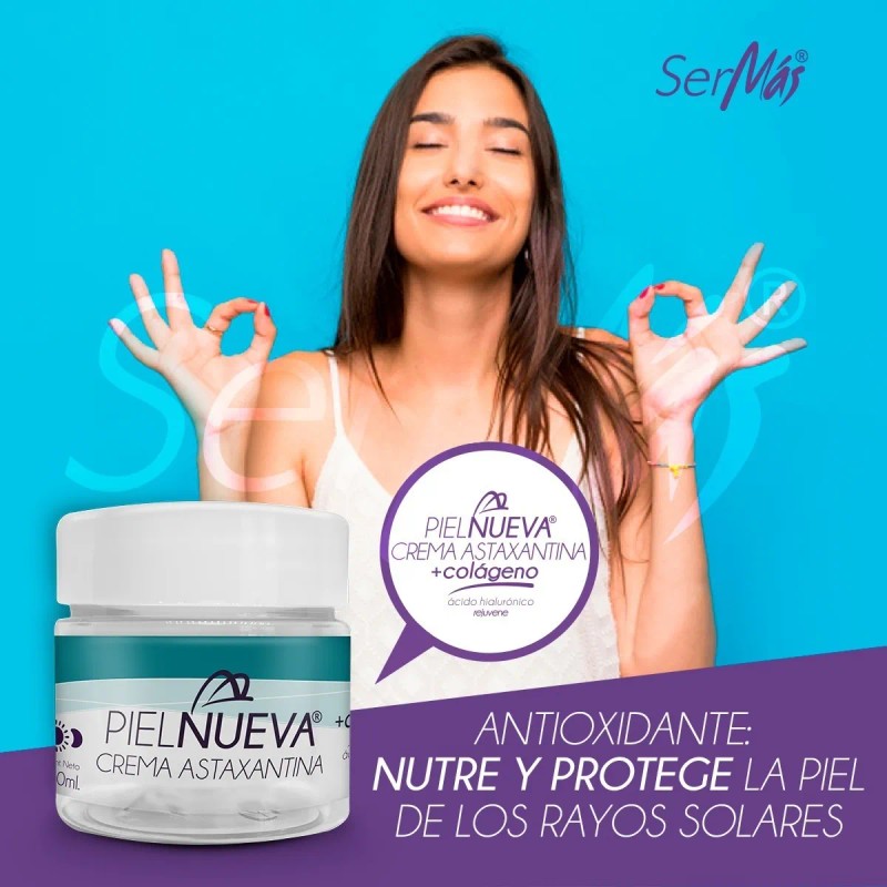 Crema Facial Piel Ser Más Hidratante Astaxantina Ácido Hialurónico