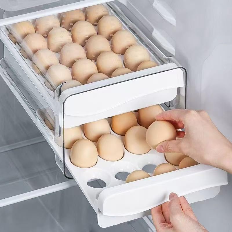Mxsapve Egg Holder for Fridge 40 Eggs Container Holders Dispenser