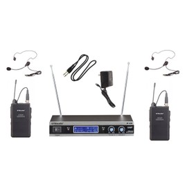 GTD Audio VHF Wireless Microphone System with Headset & Lapel mics V-28L