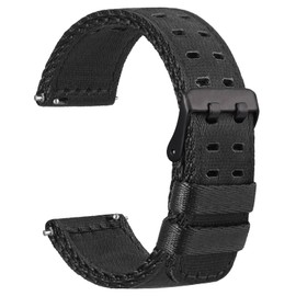 WOCCI Nylon Watch Strap, Silky Nylon Watch Strap with Double Holes, Compatible Watch Lug Width 18 mm, 20 mm, 22 mm, Nylon