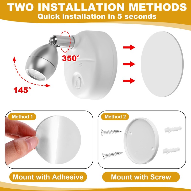 Hortsun 6 Pcs Mini Battery Operated Spotlights with 3 Remote