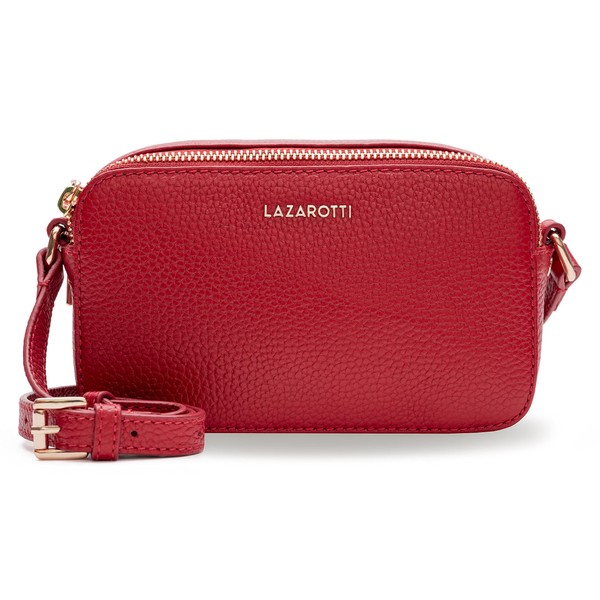 Lazarotti Bologna Leder Umhängetasche Damen | 2 Hauptfächer & längenverstellbarer