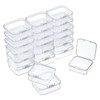 24 Pack Small Clear Plastic Beads Storage Box,Containers Dividers Box,for