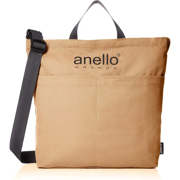 Anello Grande Cotton Canvas 2-Way Tote Bag, CT GIS0491Z, beige