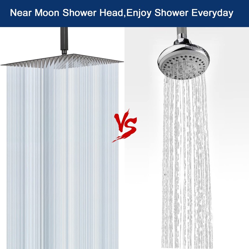 NearMoon Rain Shower Head With Shower Arm, Ceiling Mount Square