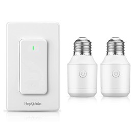 HAPYTHDA Remote Control Light Socket for 500W E26/E27 Bulb Base Holder, Wireless Wall Mounted Light Switch, 1 Remote Switch & 2 Light Sockets, No Wiring Wireless Light Switch Kit Light Fixtures